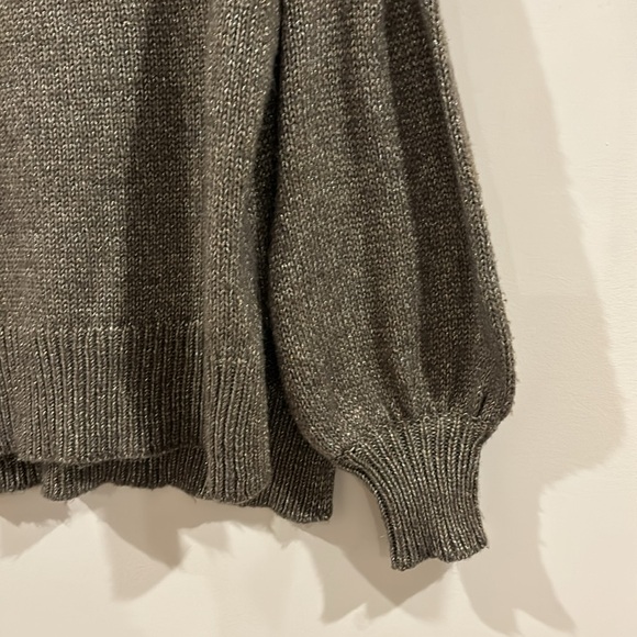 AVA & VIV Metallic Golden Fancy Holiday Size 1X Knit Sweater - Picture 3 of 10